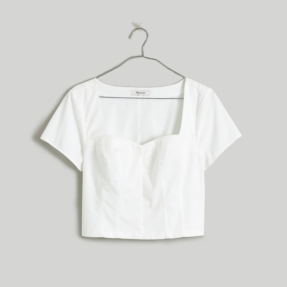 MADEWELL POPLIN HOOK FRONT TOP WHITE VARIOUS SIZES AVAILABLE NWT - Picture 5 of 6